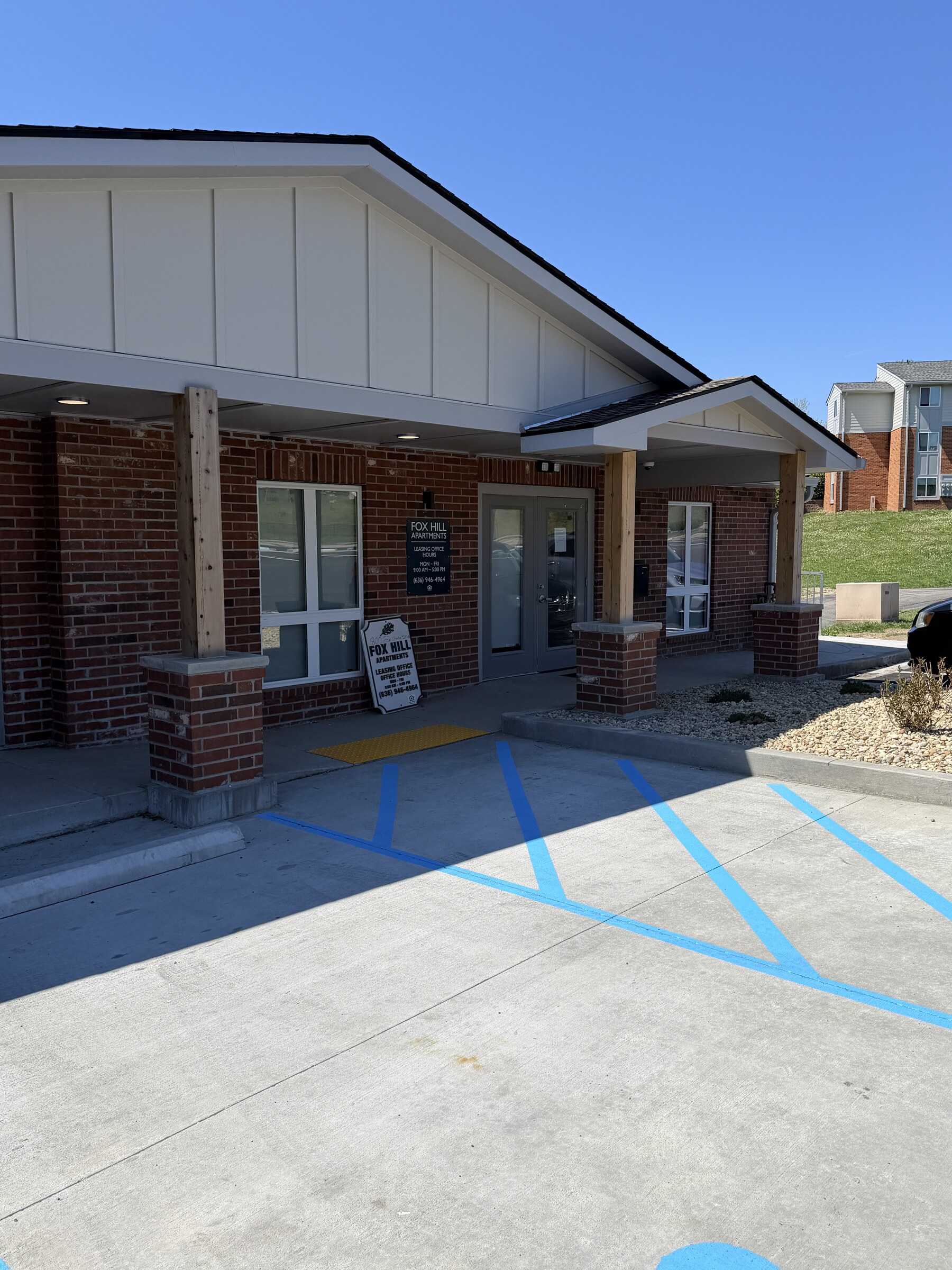 Commercial brick office entrance